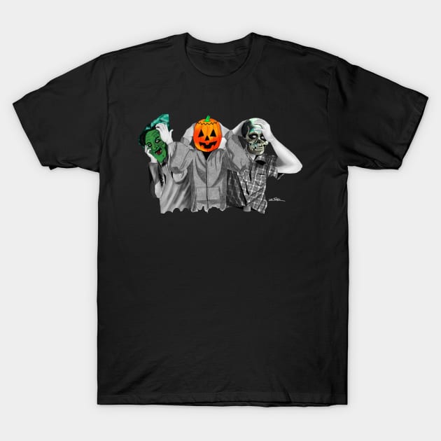 Halloween Mask Trio - colour splash T-Shirt by lucafon18